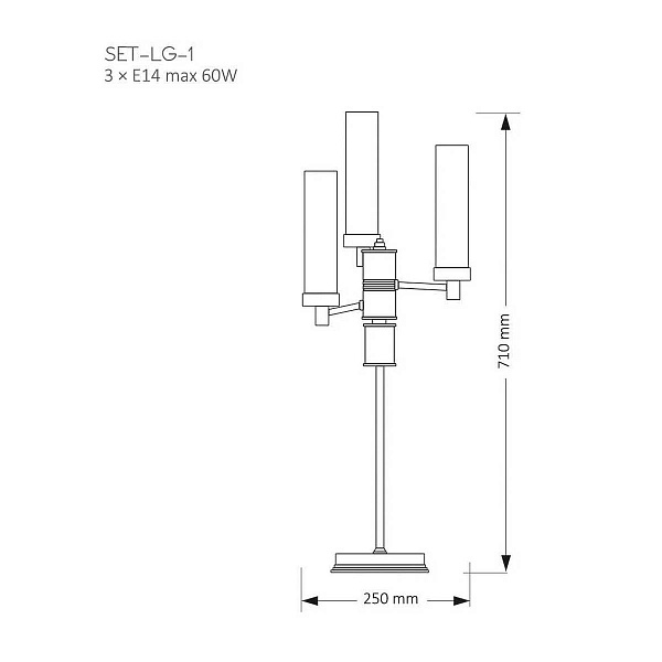 Настольная лампа KUTEK SETI SET-LG-1(Z)