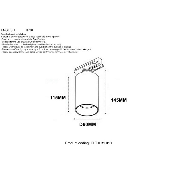 Трековый светильник CRYSTAL LUX CLT 0.31 013 GO-GO