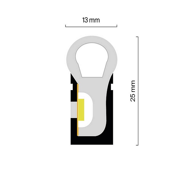 Лента LED ГИБКИЙ НЕОН 8 W/m 24V IP65 2835/120 3000K 25mm (50м) 201230 MAYTONI