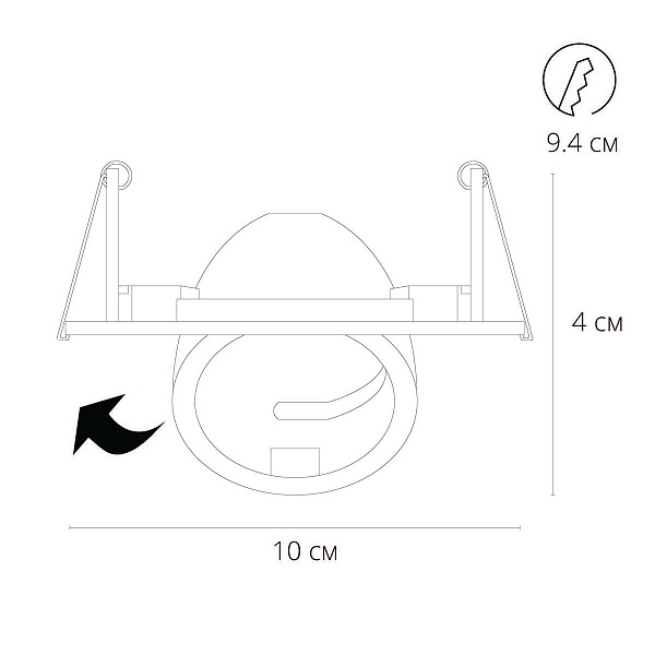 Светильник встраиваемый ARTE LAMP Accento A4009PL-1BK