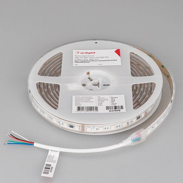 Лента LED DMX-PS-B60 15 W/m 24V IP67 5060/60 K 15mm (5м) 37090 ARLIGHT