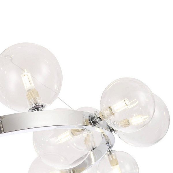Люстра подвесная CRYSTAL LUX AGATA SP15 V2 CHROME/TRANSPARENTE