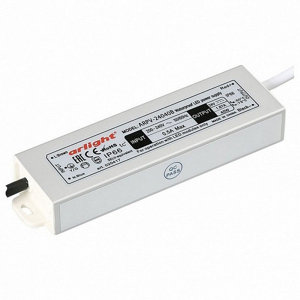 Блок питания ARPV-24040-B (24V, 1.7A, 40W) 020417 IP66 ARLIGHT
