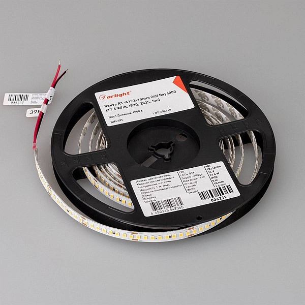 Лента LED RT-A192 17,6 W/m 24V IP20 2835/192 4000K 10mm (5м) 36212 ARLIGHT