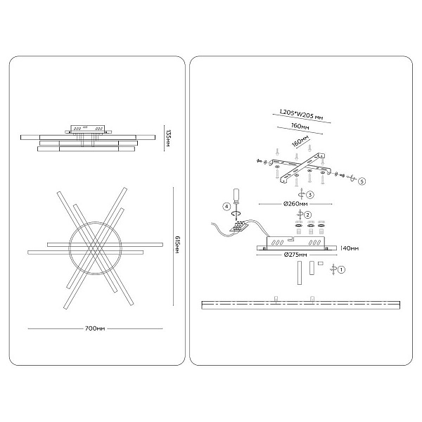 Люстра потолочная AMBRELLA LIGHT COMFORT FL6272