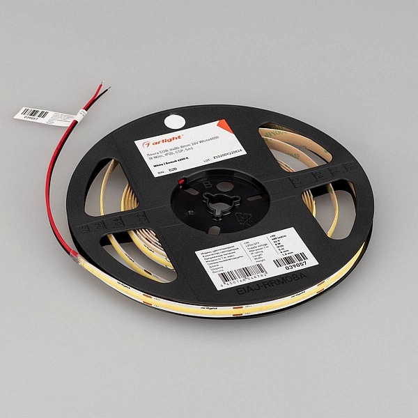 Лента LED COB-X480 8 W/m 24V IP20 COB/480 6000K 8mm (5м) 39057 ARLIGHT