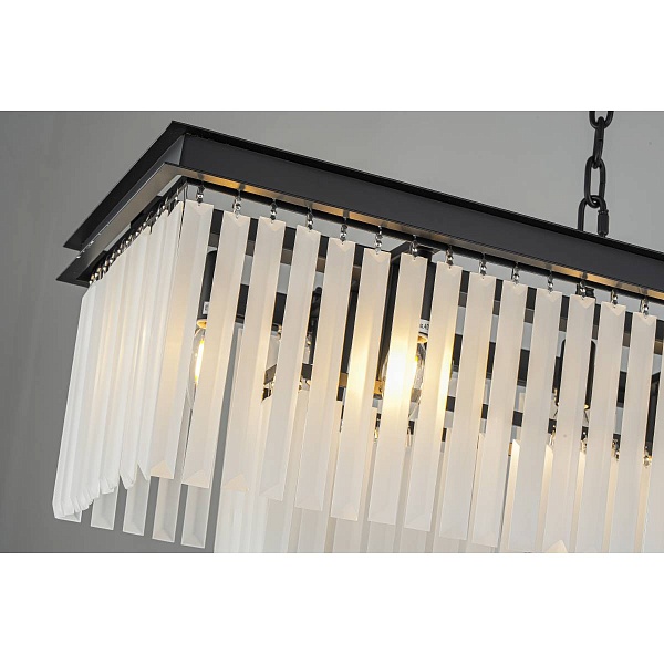 Люстра подвесная DELIGHT COLLECTION 1920S ODEON KR0387P-12C/P black/frost