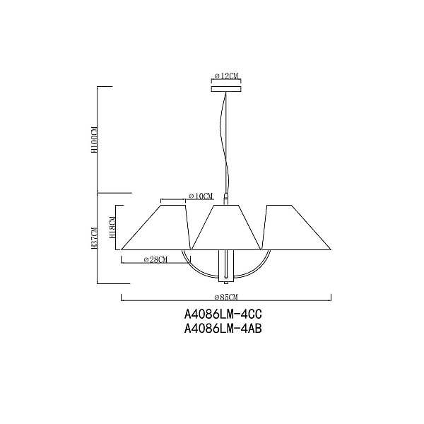 Люстра подвесная ARTE LAMP RONDO A4086LM-4AB
