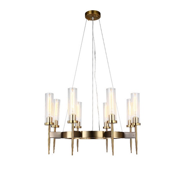 Люстра подвесная DELIGHT COLLECTION ALOUETTE KM0936P-8 brass