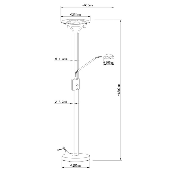 Торшер ARTE LAMP DUETTO A4329PN-2PB