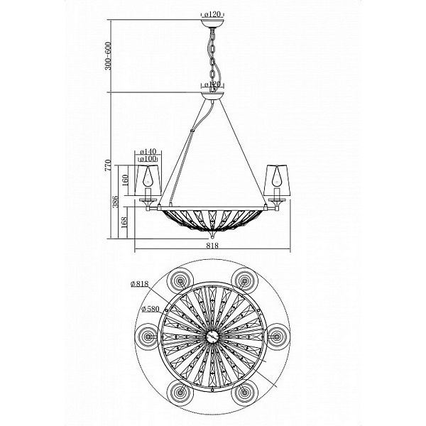 Люстра подвесная MAYTONI PANTHEON H021PL-06CH