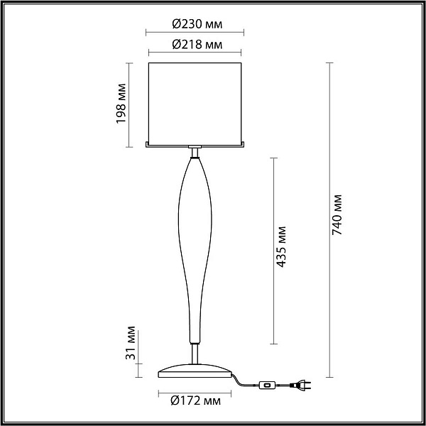 Настольная лампа ODEON LIGHT STANDING 4850/1T