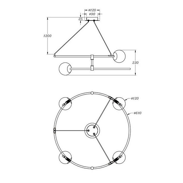 Люстра подвесная MAYTONI BALANCE MOD317PL-04G