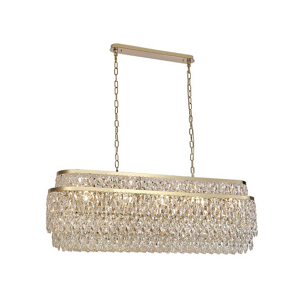 Люстра подвесная NEWPORT TIFFANY 8530/120 C oval gold polished