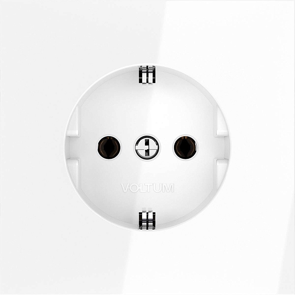 Розетка  с з/к, S70, Белый глянцевый, VLS040101, VOLTUM