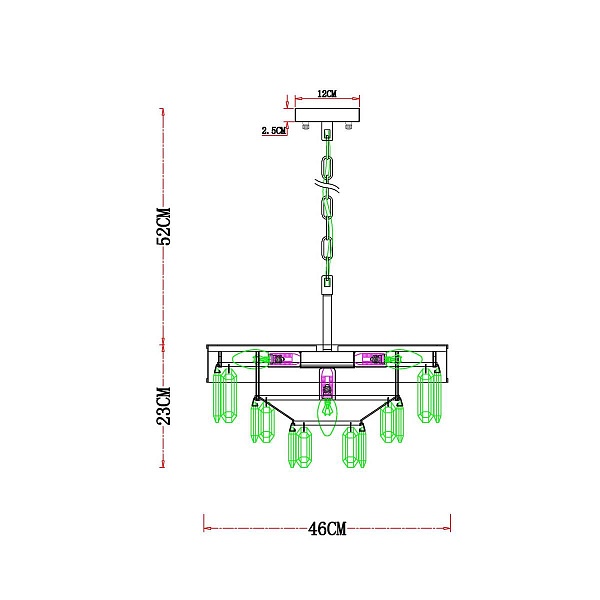 Люстра подвесная ARTE LAMP DIADEM A1002LM-6CC