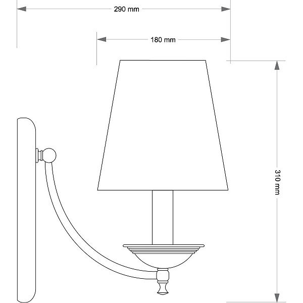 Бра KUTEK SAN MARINO LAMPSHADE SAN-K-1(P/A)CR