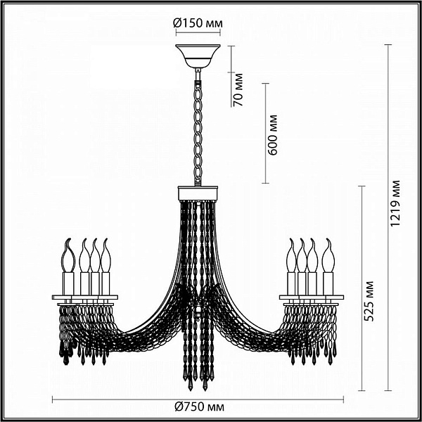 Люстра подвесная ODEON LIGHT CAPEL 5063/8