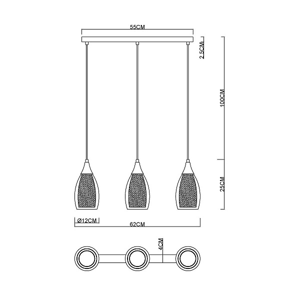 Подвес ARTE LAMP BARRY A7951SP-3BK