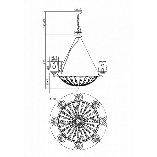 Люстра подвесная MAYTONI PANTHEON H021PL-08CH