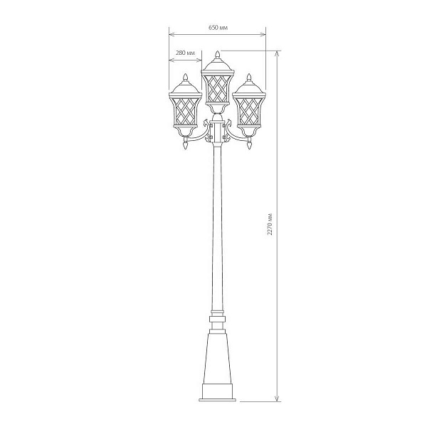Светильник уличный столб высокий ELEKTROSTANDARD CASSIOPEYA F/3 a025298
