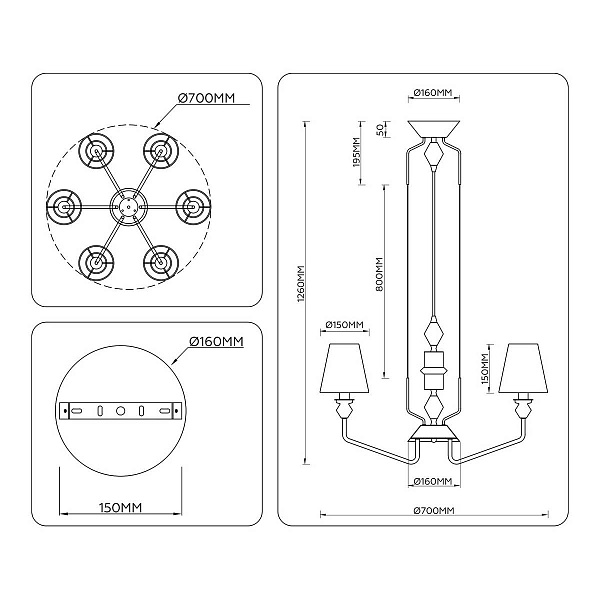 Люстра подвесная AMBRELLA LIGHT LH LH75401