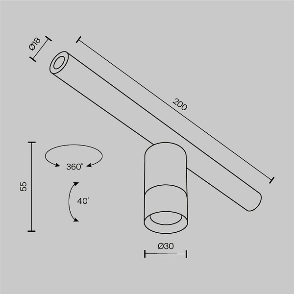 Трековый светильник MAYTONI FOCUS LED C103CL-5W3-6K-B