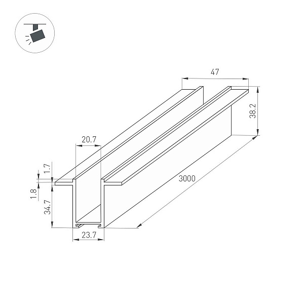 Шинопровод магнитный ARLIGHT MAG-25 33245