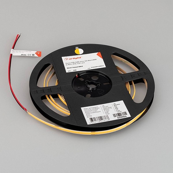 Лента LED COB-X480 6 W/m 24V IP20 COB/480 3000K 6mm (5м) 42036 ARLIGHT