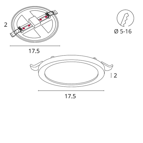 Светильник встраиваемый ARTE LAMP MESURA A7979PL-1WH