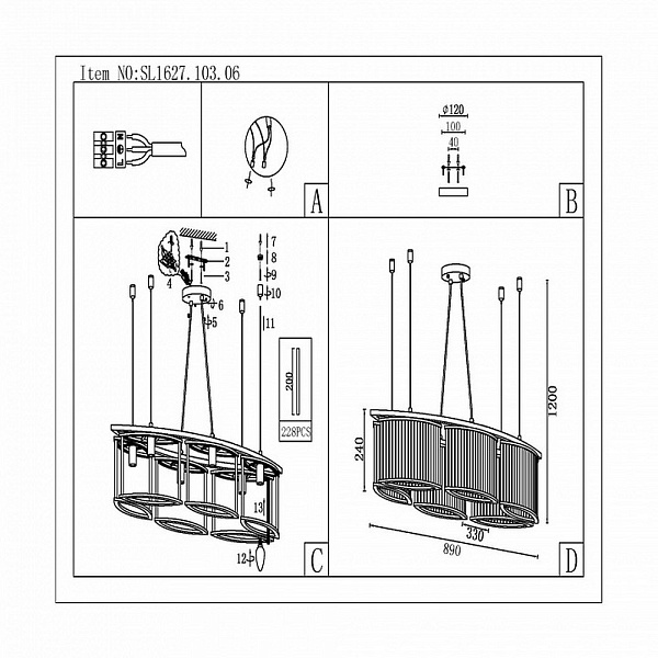 Люстра подвесная ST LUCE VELLETRI SL1627.103.06