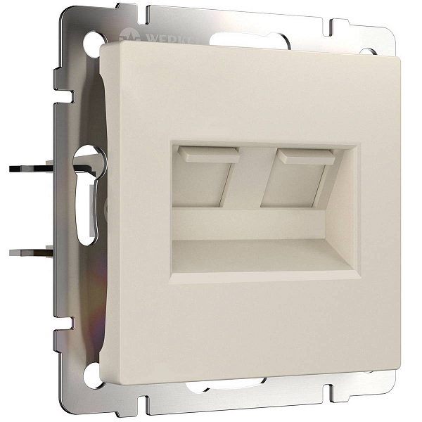 Розетка RJ45 + RJ45, айвори матовый, W1181162, WERKEL