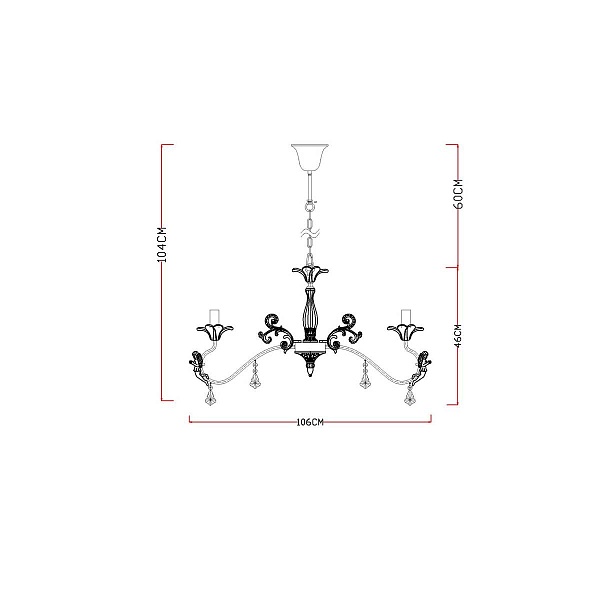 Люстра подвесная ARTE LAMP Angelina A5349LM-8WH