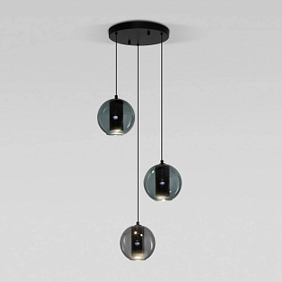 Подвес EUROSVET COBBLE 50258/3 LED дымчатый/бирюзовый