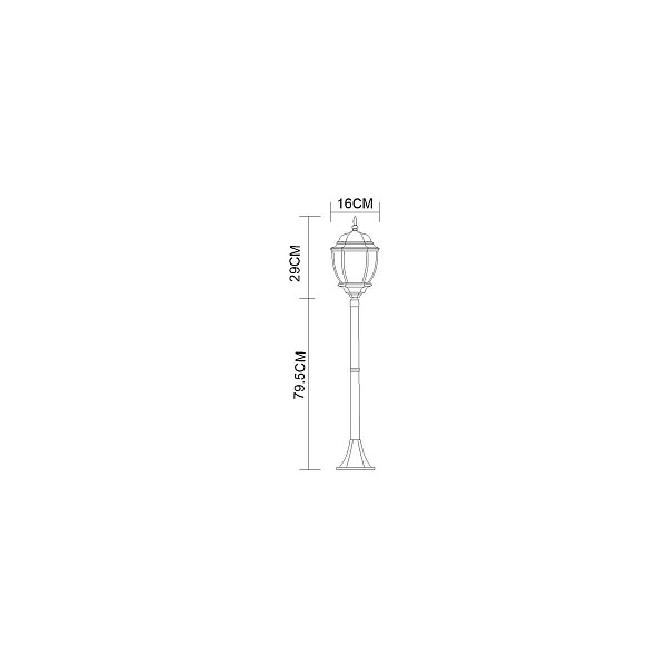 Светильник уличный столб низкий ARTE LAMP Pegasus A3151PA-1BN