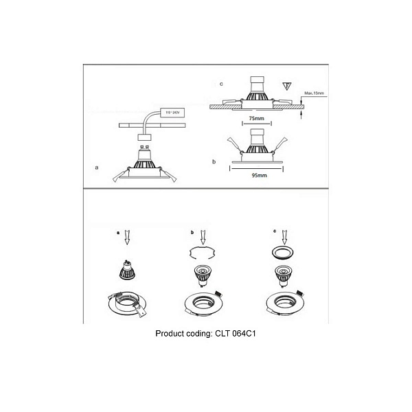 Светильник встраиваемый CRYSTAL LUX CLT 064C1 BL
