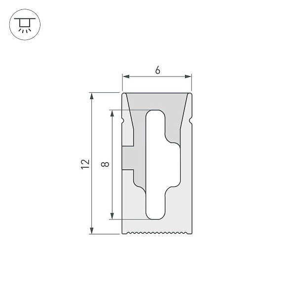 Профиль для ленты LED накладной WPH 12x6мм без рассеивателя (5м) 40264 ARLIGHT