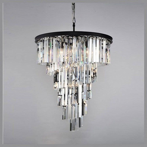 Люстра подвесная DELIGHT COLLECTION HELIX KR0262P-10 black/clear