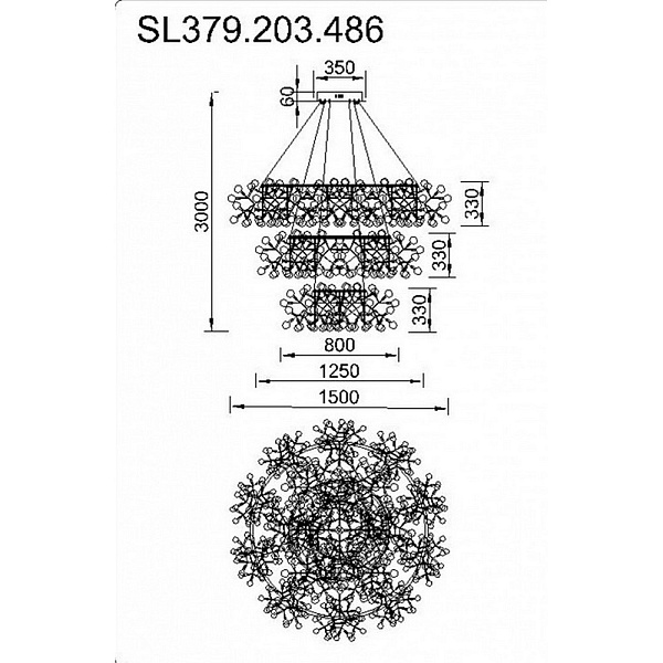 Люстра подвесная ST LUCE RAFINA SL379.203.486