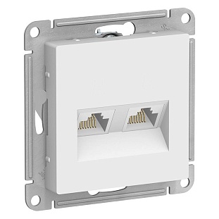 Розетка RJ45 + RJ45, ATLASDESIGN, Белый, ATN000185, SCHNEIDER ELECTRIC
