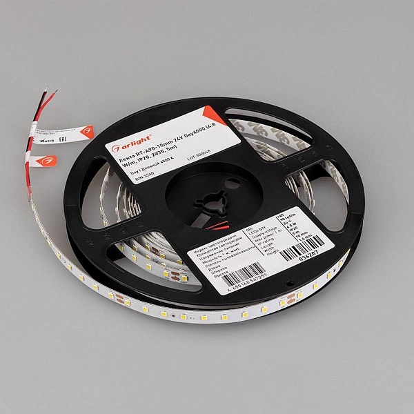 Лента LED RT-A90 4,8 W/m 24V IP20 2835/90 4000K 10mm (5м) 36207 ARLIGHT