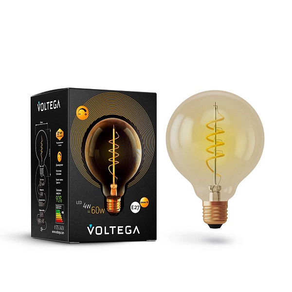 Лампа Ретро VOLTEGA LOFT LED  G95 4W 2000K E27 DIM 7076