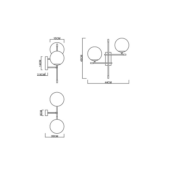 Бра ARTE LAMP ARKAB A2225AP-2BK