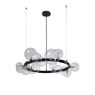 Люстра подвесная CRYSTAL LUX AGATA SP15 V2 BLACK/TRANSPARENTE