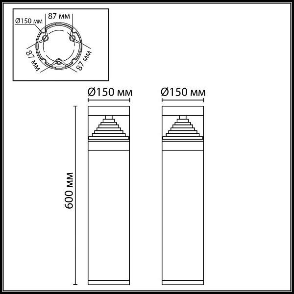Светильник уличный столб низкий ODEON LIGHT HULK 7140/20GL