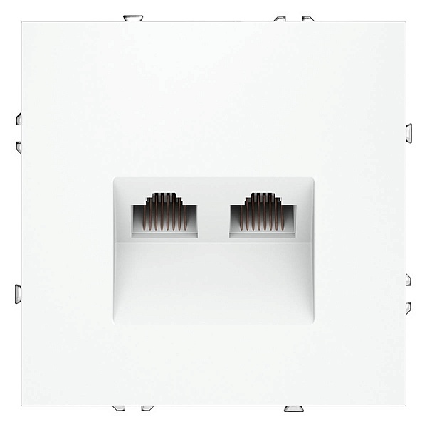Розетка RJ45 + RJ45, S70, Белый матовый, VLS060202, VOLTUM