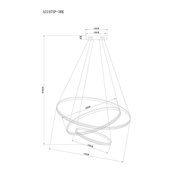 Подвес ARTE LAMP FRODO A2197SP-3BK