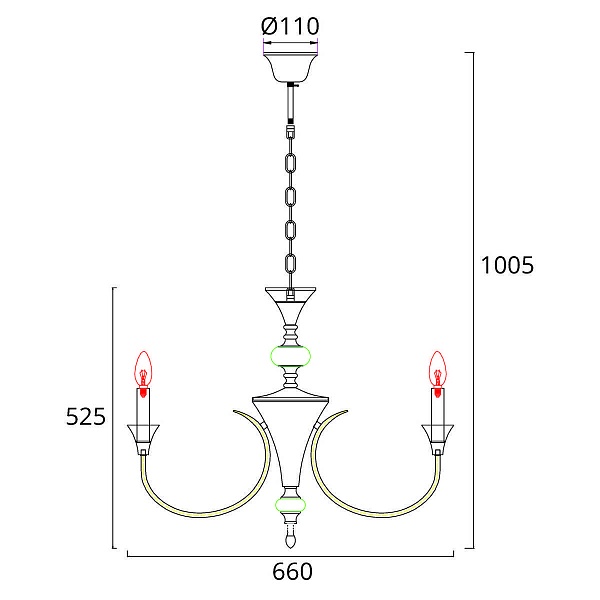 Люстра подвесная ARTE LAMP COLLINETTA A4094LM-6PB