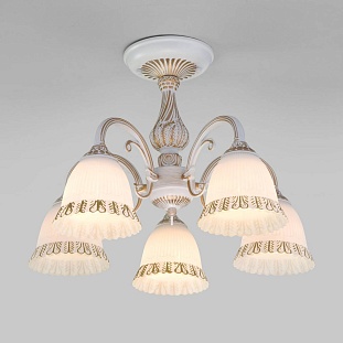 Люстра потолочная EUROSVET CAMPINA 60107/5 белый с золотом