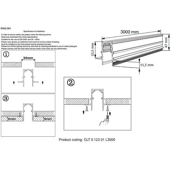 Шинопровод CRYSTAL LUX CLT 0.123 01 L3000 WH
